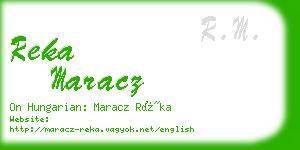 reka maracz business card